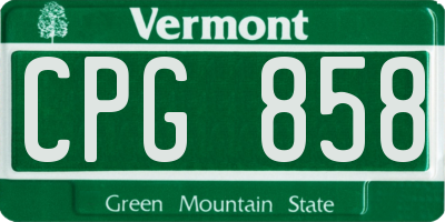 VT license plate CPG858