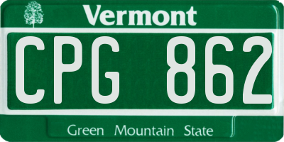 VT license plate CPG862