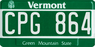 VT license plate CPG864