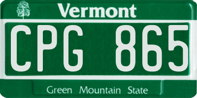 VT license plate CPG865