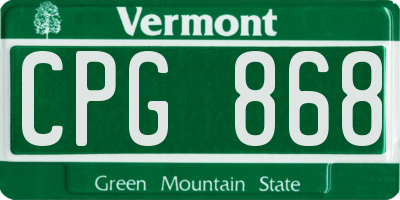 VT license plate CPG868