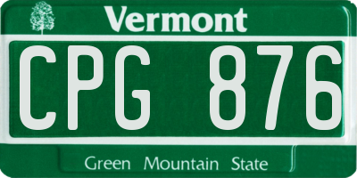 VT license plate CPG876