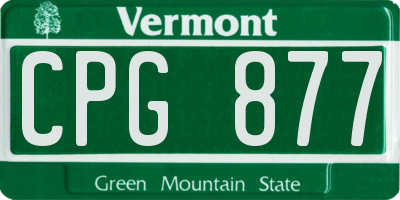 VT license plate CPG877