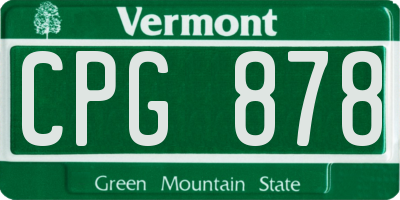 VT license plate CPG878