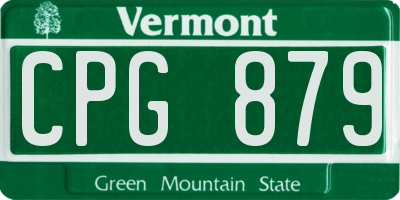 VT license plate CPG879