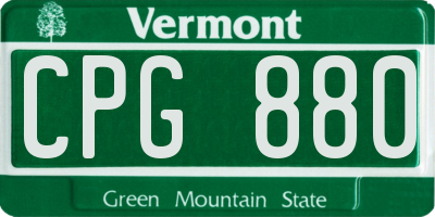 VT license plate CPG880