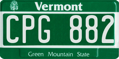 VT license plate CPG882
