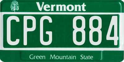VT license plate CPG884
