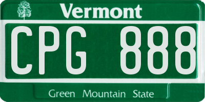 VT license plate CPG888