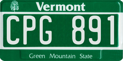 VT license plate CPG891