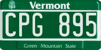VT license plate CPG895