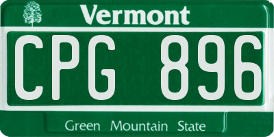 VT license plate CPG896