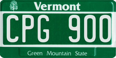 VT license plate CPG900