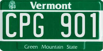 VT license plate CPG901