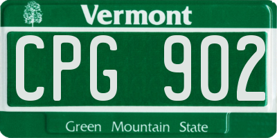 VT license plate CPG902