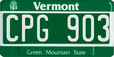 VT license plate CPG903