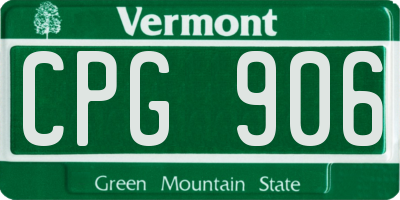 VT license plate CPG906