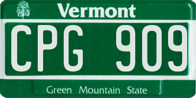 VT license plate CPG909