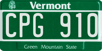 VT license plate CPG910
