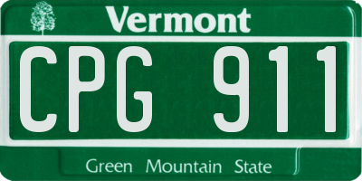 VT license plate CPG911
