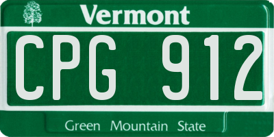 VT license plate CPG912