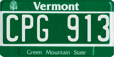 VT license plate CPG913