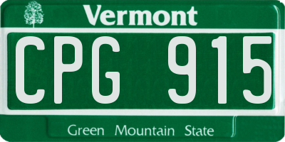 VT license plate CPG915