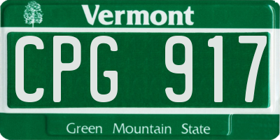 VT license plate CPG917