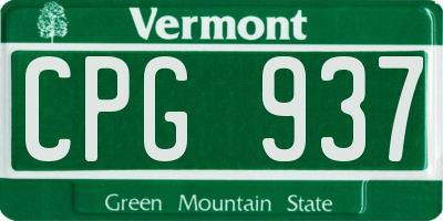 VT license plate CPG937