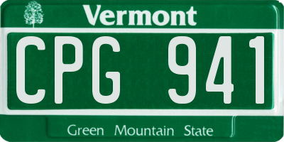 VT license plate CPG941