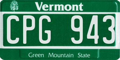 VT license plate CPG943