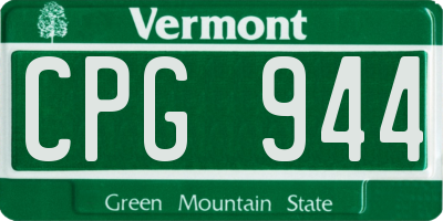 VT license plate CPG944