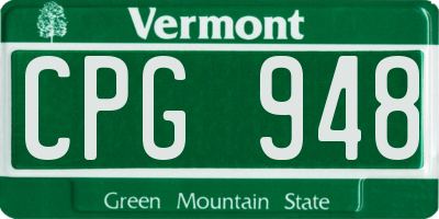 VT license plate CPG948