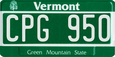 VT license plate CPG950