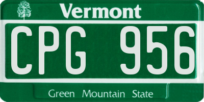 VT license plate CPG956