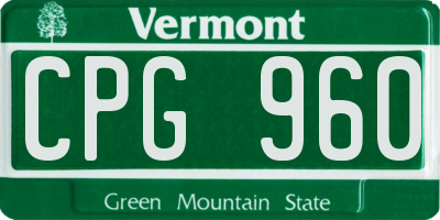 VT license plate CPG960