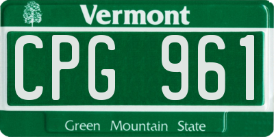 VT license plate CPG961