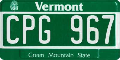 VT license plate CPG967