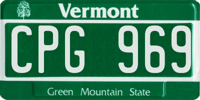 VT license plate CPG969