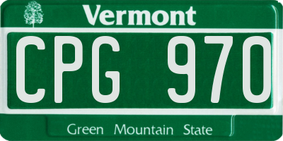 VT license plate CPG970