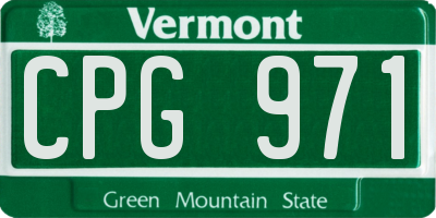 VT license plate CPG971