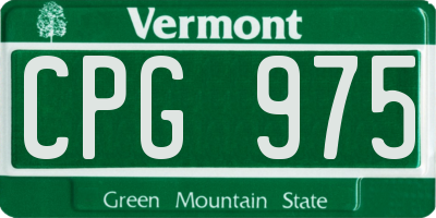 VT license plate CPG975