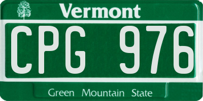 VT license plate CPG976