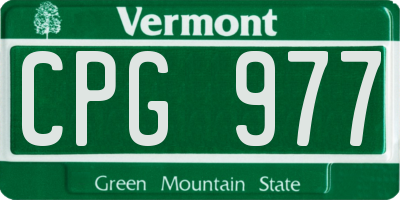 VT license plate CPG977