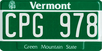 VT license plate CPG978