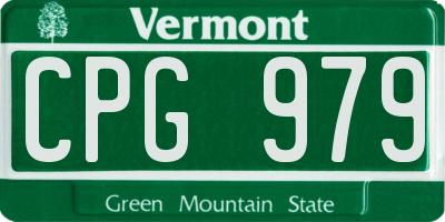 VT license plate CPG979