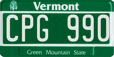 VT license plate CPG990