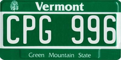 VT license plate CPG996