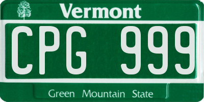 VT license plate CPG999