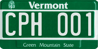 VT license plate CPH001